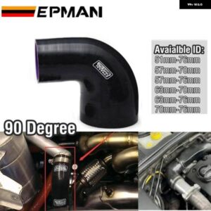 BMW 2.5インチ -3インチ 4層 シリコン 90度エルボー減速ホース 黒 E39 51-76/51-70/57-76/63-70/63-76/70-76MM EP-SS90R