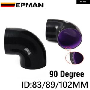アウディ ブラック/アンプ パープル 4.00インチ 90度エルボ シリコン ホース パイプ ターボ インテーク TT/S3/シート 用 83/89/102MM EP-SS90RS102