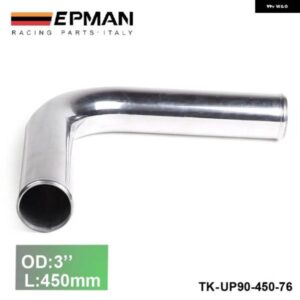 BMW 2ピース /ユニット 76MM 3インチ 90度アルミ ターボ インタークーラーパイプ チューブ配管 L:450MM ミニクーパー S R53 EP-UP90-450-76