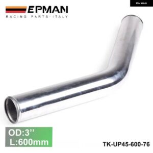 BMW 2ピース /ユニット 76MM 3インチ 45度アルミ ターボ インタークーラーパイプ チューブ配管 L: 600MM E39 5シリーズ EP-UP45-600-76