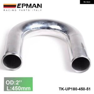 アウディ 2ピース /ユニット 51MM 2インチ 180度アルミ ターボ インタークーラーパイプ チューブ配管 L: 450MM VW パサート 用 EP-UP180-450-51
