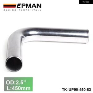 BMW 2ピース /ユニット 63MM 2.5インチ 90度アルミ ターボ インタークーラーパイプ チューブ配管 L:450MM ミニクーパー JCW EP-UP90-450-63