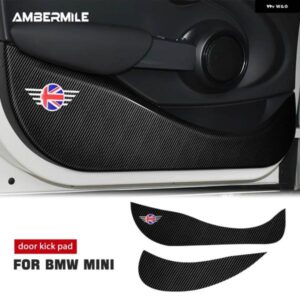 BMW 革カーボンテクスチャ ステッカー ドア抗キックパッド ミニクーパー S F54 F55 F56 F60 R56 R60 カントリーマン