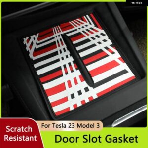 テスラ ドア溝マットセンター収納カップホルダー マットゴム 滑り止め スロットパッド フィットモデル 3 2024 インテリア