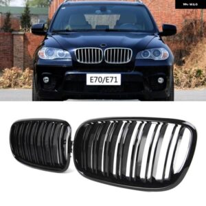 BMW 1ペア M カラー フロントグリル ダブルスラットフロント キドニーグリル バンパー グリル X5 E70 X6 E71 E72 2007-2013 オート