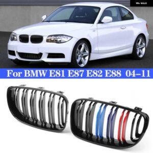 BMW カースタイリングデュアルスラットフロント キドニーグリル レーシング グリル交換 E81 E87 E82 E88 120I 128I 130I 1シリーズ 2004-2011