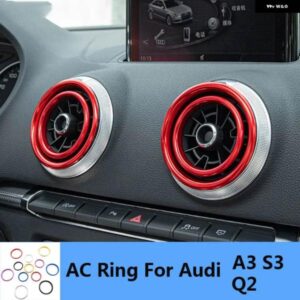 アウディ エアベント リング A3 S3 Q2L 4ピース 赤黒インナーアウトエアコン 装飾 リング インテリア