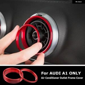 アウディ センターコンソール AC エアコンアウトレットフレームカバー トリム インナー A1 インテリア 通気孔リング デカール ステッカー スタイリング