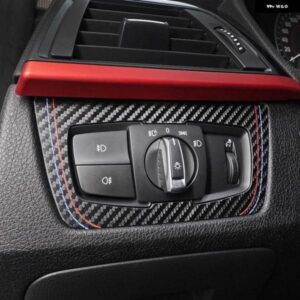 BMW ヘッドライト スイッチ ノブパネル トリム フレームアルカンターラ F30 32 F34 3シリーズ ステッカー 部品 インテリア