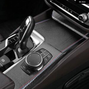 BMW 5シリーズ G30 G38 G32 2022-2017 アルカンターラ ワープカーセンターコンソール ギアシフト パネル TUNNG トリム ステッカー