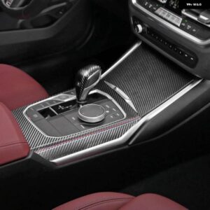 BMW G20 G28 G23 G42 3 4シリーズセンターコンソール ギアシフト パネル カバー ステッカー インテリア トリム カーボン