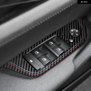 BMW X1 E84 2010-2014 カーボン車内ドア窓リフト スイッチ ボタン パネル トリム カバー パフォーマンス ステッカー