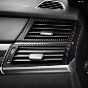 BMW X5 X6 E70 E71 2007-2013 カーボン ダッシュボード エアアウトレットベント パネル フレームパフォーマンス ステッカー インテリア チューニング