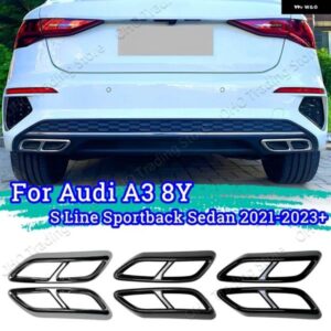 アウディ A3 8Y S ラインスポーツバック セダン 2021-23 テールマフラー パイプ 出力カバー トリム