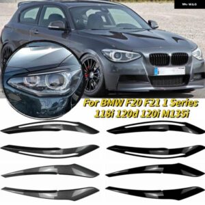 BMW F20 F21 1シリーズ 118I 120D 120I M135I PRE-LCI 邪悪な ヘッドライト アイブロウ まぶた ABS /カーボンルック 3D ステッカー
