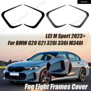BMW ペアスタイリングフロントバンパー スプリッター ベント カナードトリム 3シリーズ G20 G21 318I 320I 330I M340I LCI M スポーツ 2023 + ABS