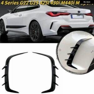 BMW 4シリーズ G22 G23 425I 430I M440I M スポーツリアバンパー スプリッター スポイラー エアベント カバー スポイラー カナード ステッカー 2020-2021