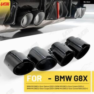 BMW 4個 カーボン排気チップ M3 M4 G80 G82 G83 排気システムマフラー パイプ