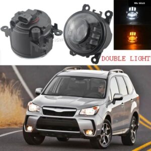 スバル デイタイム ランニングライト ランプレンズ LED フォグランプ DRL フォレスター 2013-18