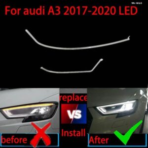 アウディ A3 S3 2016-2018 ヘッドライト DRL ヘッドランプ ガイドプレート デイタイム ランニングライト チューブ PHOTOSPHERE LED ストリップ 白色光