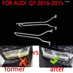 アウディ Q7 2016-2019 DRL 車絞り LED ヘッドライト ガイド デイタイム ランニングライト チューブ LED ライトバー白色光