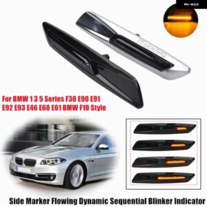 BMW 1 3 5シリーズ F10 F30 E90 E91 E92 E93 E46 E60 E61 車 ダイナミック シーケンシャル アンバー 12V LED サイドマーカー ライト ウィンカーランプ