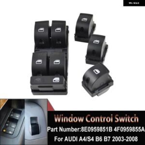 アウディ 1ピース A4 B6 A4 B7 2003-2008 電力 マスターウィンドウ スイッチ ボタン 8E0959851B 4F0959855A
