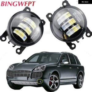ポルシェ LED レンズ フォグライト カイエン 955 2002-2015 フロントバンパー フォグランプ DRL デイタイム ランニングライト