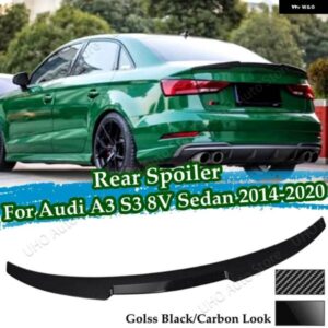 アウディ トランク スポイラー A3 セダン S3 8V 2014-2020 車リップ スポイラー リアテールブーツウイング 装飾 ABS カーボンルックカラー