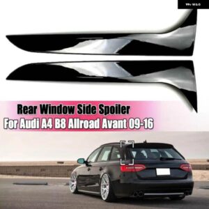 アウディ リアウィンドウサイド スポイラー ウイング A4 B8 オールロードアバント 2009-2016 ABS カナードスプリッタートリム ステッカー スポイラー