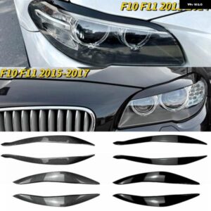 BMW 2個 ABS グロス邪悪な ヘッドライト アイブロウ まぶた F10 F11 5シリーズ 520I 520D 523I 525D 525I 530I 530D M550I M5 2010-2016