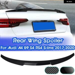 アウディ A4 S4 RS4 B9 セダン M4 スタイルカーボンルック FRP リア スポイラー トランク ウイングチューニング 2017-2020