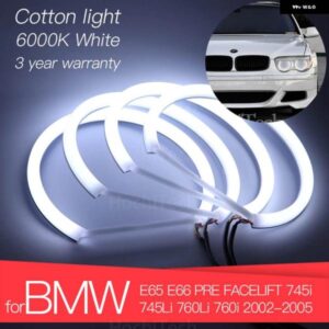BMW LED エンジェルアイキット コットンホワイトリング E65 E66 プレフェイスリフト 745I 745LI 760LI 760I 2002-2005
