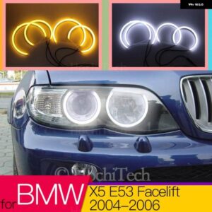 BMW スイッチバック コットン ライト LED エンジェル アイ デュアル カラー X5 E53 フェイスリフト 2004 2005 2006
