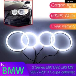 BMW ANGEL EYES キット 6000L コットン ホワイト リング ライト 3シリーズ E90 E92 E93 M3 2007-2013 クーペ カブリオレ