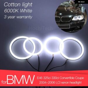 BMW LED エンジェル アイズ キット コットン ホワイト リング E46 325CI 330CI コンバーチブル クーペ 2004-2006 LCI キセノン ヘッドライト
