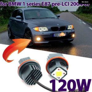 BMW LED エンジェルアイリングマーカー サイドライト白色 LED 電球 ヘッドライト 1シリーズ E81 E82 E88 118I 118D 120I 120D 2007-11