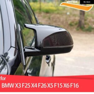 BMW バックミラー サイドウイングミラー カバー カーボンパターンブラック交換用 F25 X3 F26 X4 F15 X5 F16 X6 14-18 M ルック