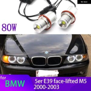 BMW 90ワット CANBUS LED エンジェルアイズ マーカー ライト電球 5シリーズ E39 M5 フェイスリフト 520I 523I 525I 528I 530I 535I 00-03