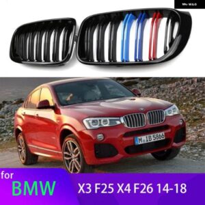 BMW 1ペア M カラー/ グロスブラック フロントバンパー キドニーグリル X3 F25 X4 F26 2014-18 アクセサリー
