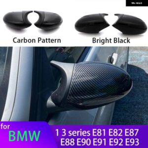 BMW カーボンブラックバックミラー サイドミラー カバー キャップオーバーレイ E81 E82 E87 E88 E90 E91 E92 E93 M ルック