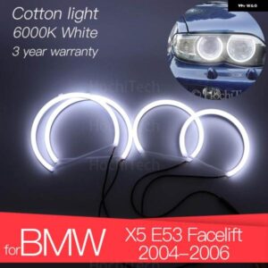 BMW 3 年 LED エンジェル アイズ キット コットン ホワイト リング X5 E53 フェイスリフト 2004 2005 2006