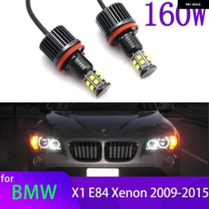 BMW 160ワット ホワイト CANBUS LED エンジェルアイズ マーカー ライト電球ホワイト X1 E84 キセノン ヘッドライト 2009-2015