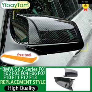 BMW サイドウイングバックミラー カバー キャップ 5 6 7シリーズ F01 F02 F03 F04 F06 F07 F10 F11 F12 F13 カーボンブラックタイプ