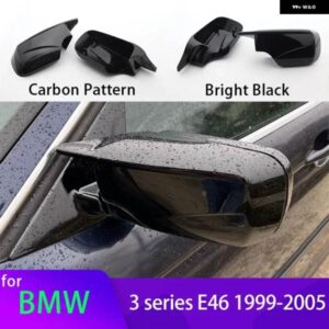 BMW 2個 カーボンルックブラックバックミラー サイドミラー カバー E46 318I 318D 320D 320I 323I 325I 328I 330D 330I 330XI 1998-2005