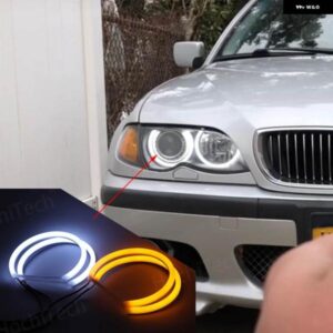 BMW ホワイト LED ヘッドライト エンジェル デーモン アイズ キット エンジェル アイズ ライト 3シリーズ E46 セダン ツーリング ワゴン クーペ コンパクト