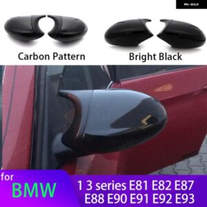 BMW カーボンパターンブラックサイドミラー カバー キャップ交換 E90 E91 E92 E93 E81 E87 E82 E88 3 1シリーズ M アクセサリー
