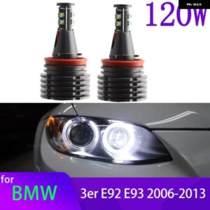BMW H8 LED エンジェルアイズ ライトリング ヘッドライト CANBUS 3シリーズ E92 E93 316I 318I 320I 323I 325I 328I 330I 335I 2006-2013