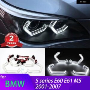 BMW M4 象徴白色 LED クリスタルエンジェルアイキット 5シリーズ E60 E61 520I 525I 530I 540I 545I 550I M5 2001-2007 アクセサリー