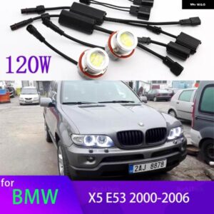 BMW 120ワット CANBUS LED エンジェルアイズ マーカー ライト電球 X5シリーズ E53 3.0I 4.4I 4.6IS 4.8IS M54 M62 N62 2000-2006